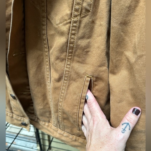 LEVI STRAUSS & CO Vintage Tan Denim Jacket Standard Size Medium Button Down - Picture 10 of 12